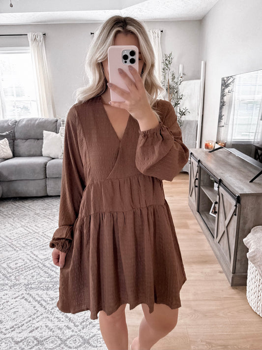 Warm Tones Tiered Dress Final Sale