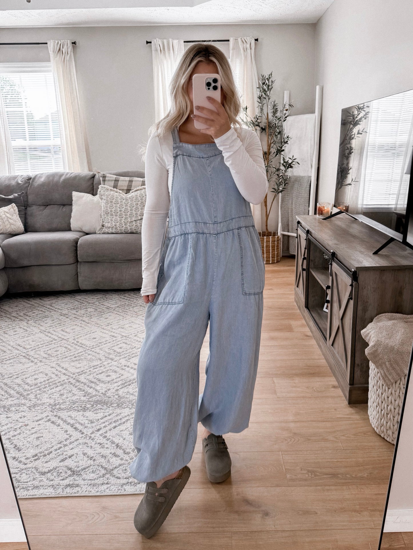 Free Spirit Chambray Denim Jumpsuit Final Sale