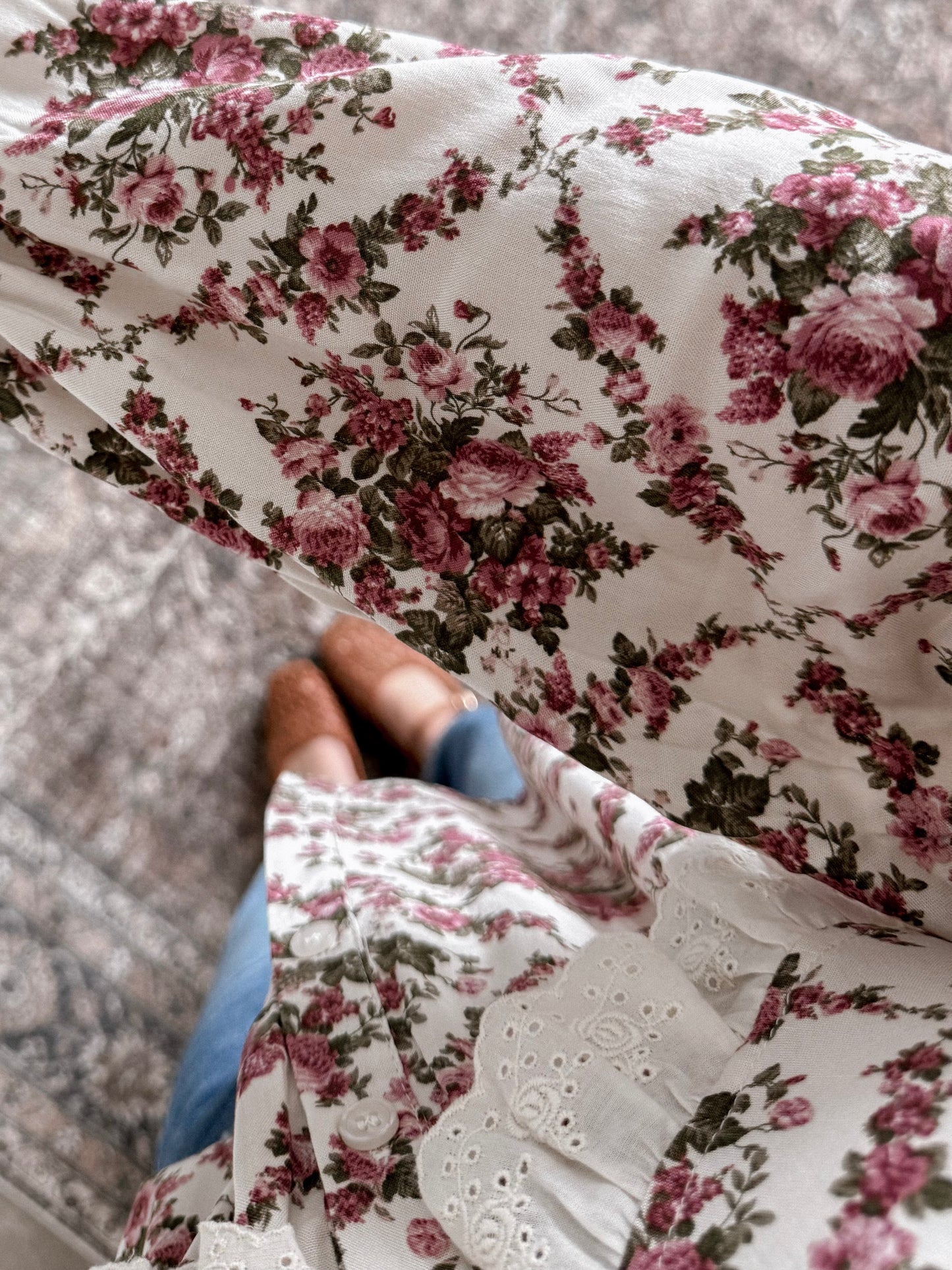 Antique Manor Floral Peplum Blouse