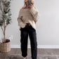 Bellamè Off Shoulder Sweater / Beige (Restocking End Of October)