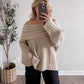 Bellamè Off Shoulder Sweater / Beige (Restocking End Of October)