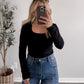 Classic Scoop Neck Long Sleeve / Black