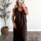 Espresso Chic Lace Pant Set