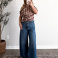 Auburn Spice Plaid Satin Top