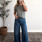 Old School Basic Stripe Tee / Navy