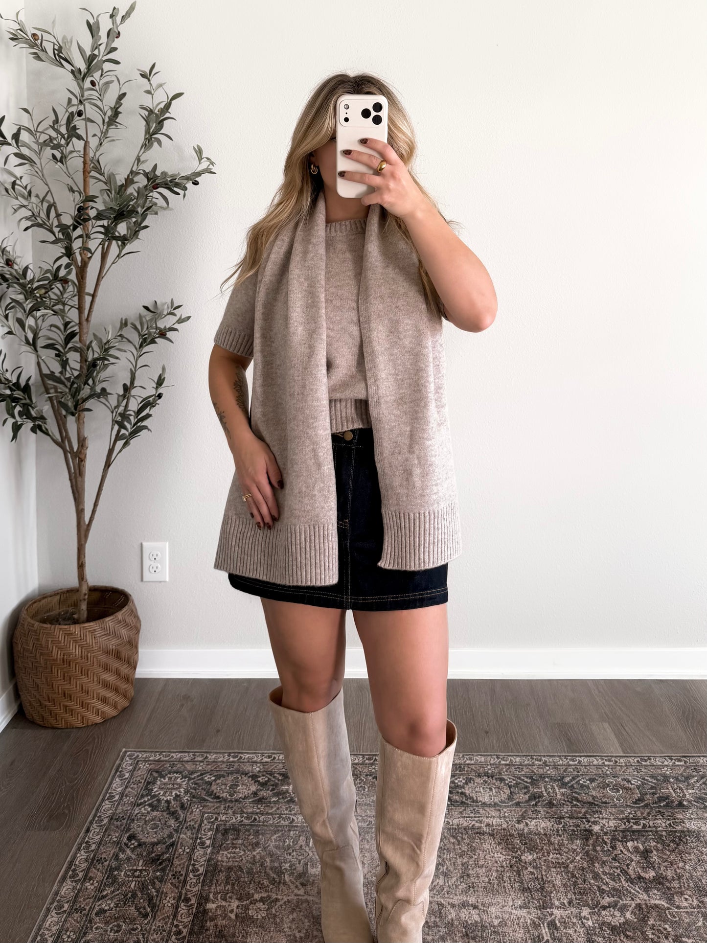 Cambridge Knit Scarf Sweater Set