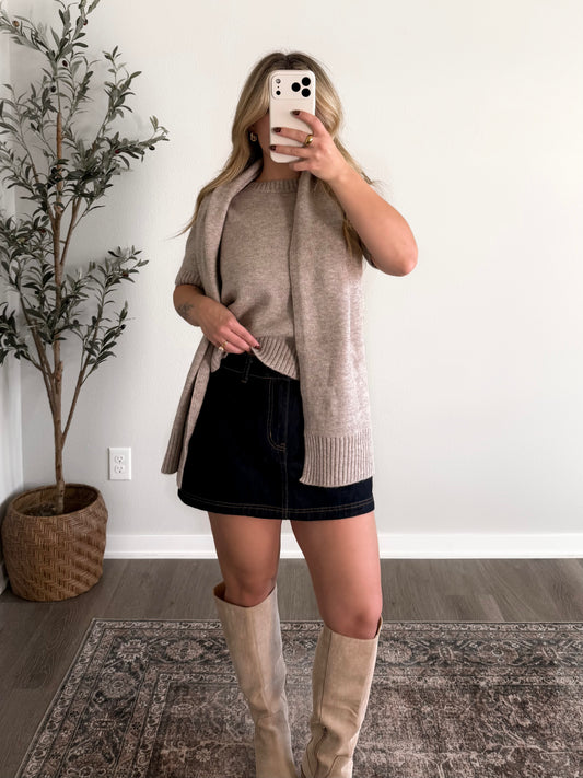 Cambridge Knit Scarf Sweater Set