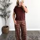 Welcome Back Lace Hem Top / Brown