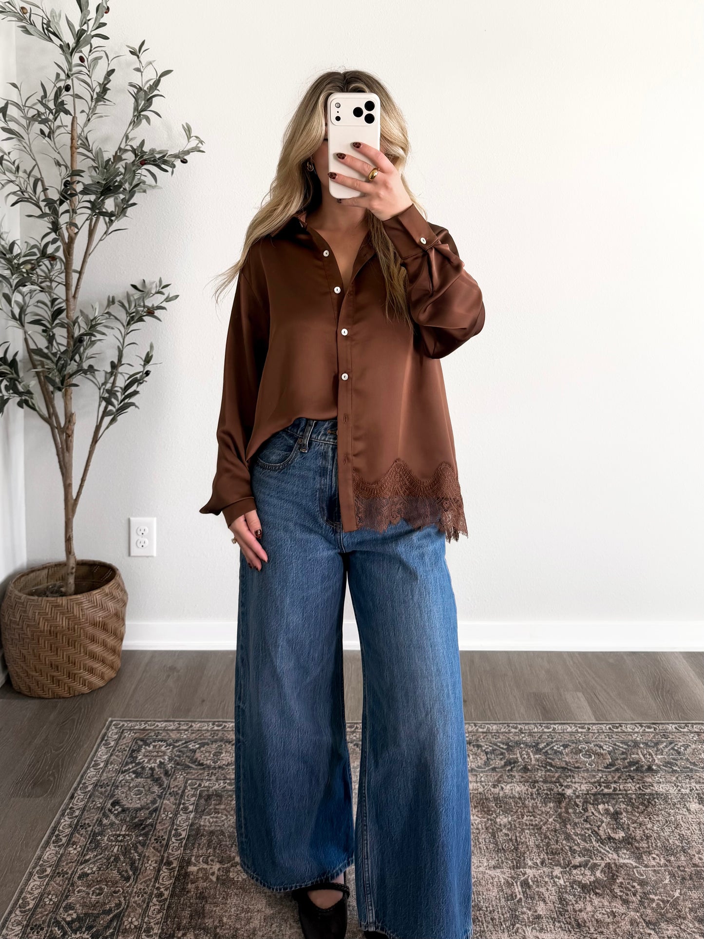 Upper East Satin Lace Top