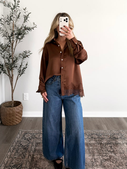 Upper East Satin Lace Top