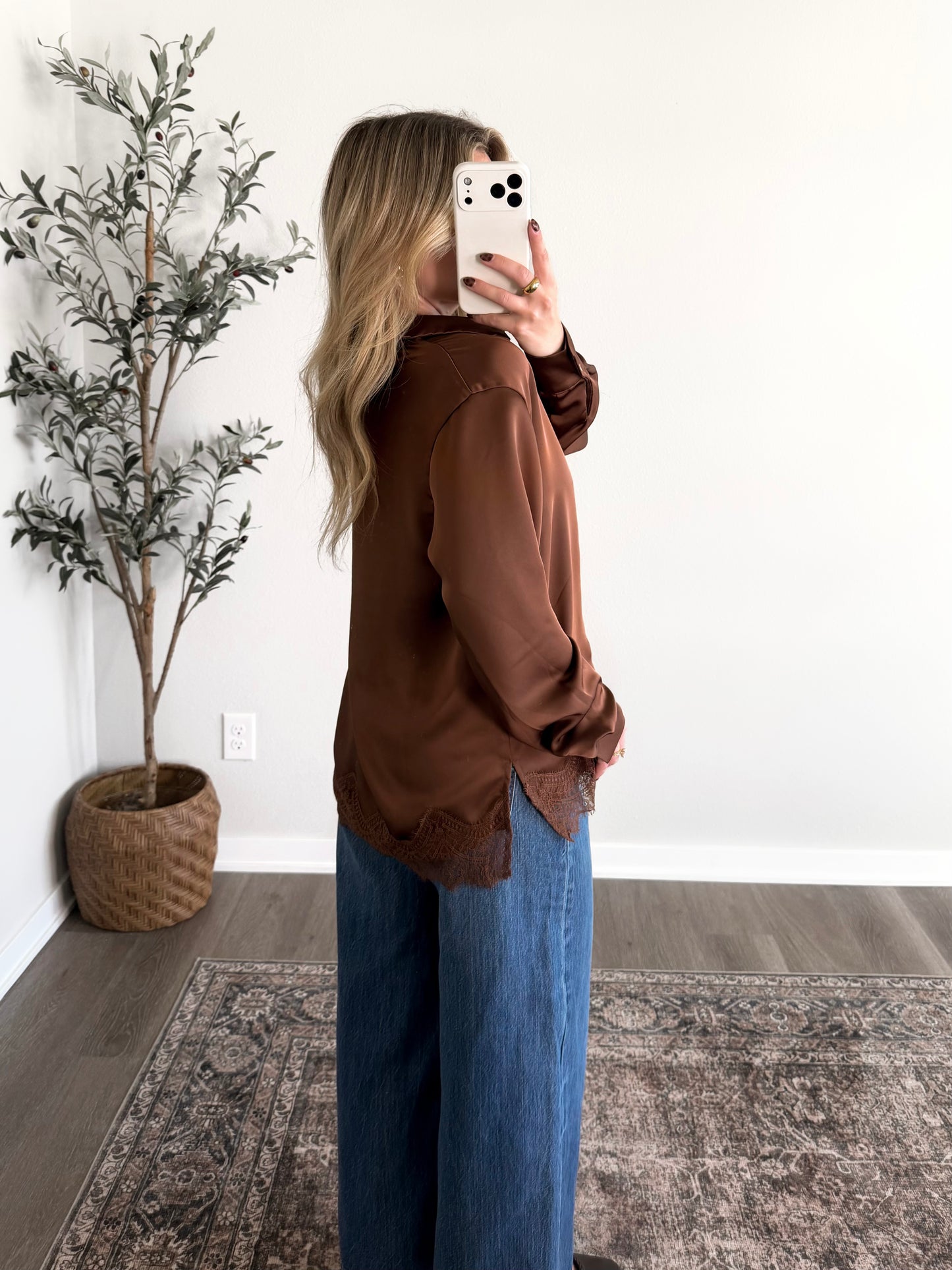 Upper East Satin Lace Top