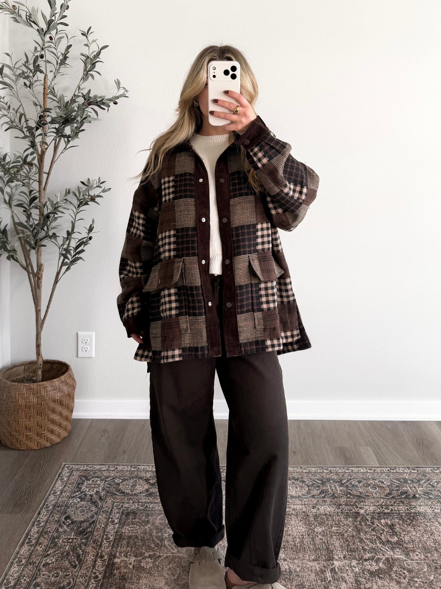 Gramps' Favorite Patchwork Shacket (Restocking 10.26 - we secured the last of the vendors inventory for this restock)