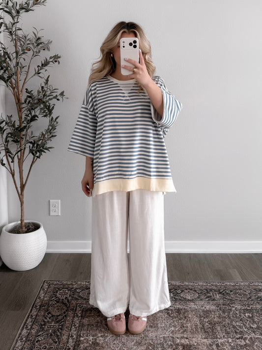 Sunny Blue Striped Pullover