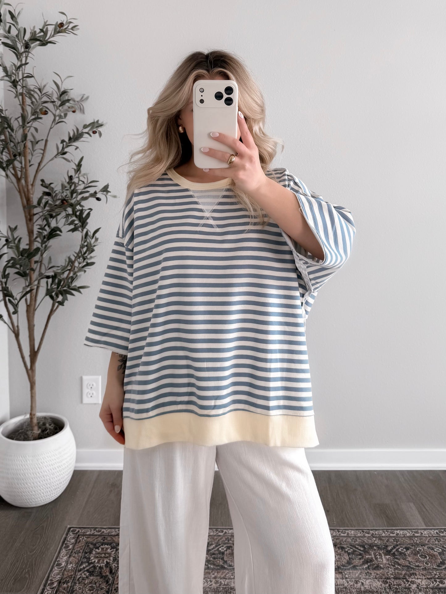 Sunny Blue Striped Pullover