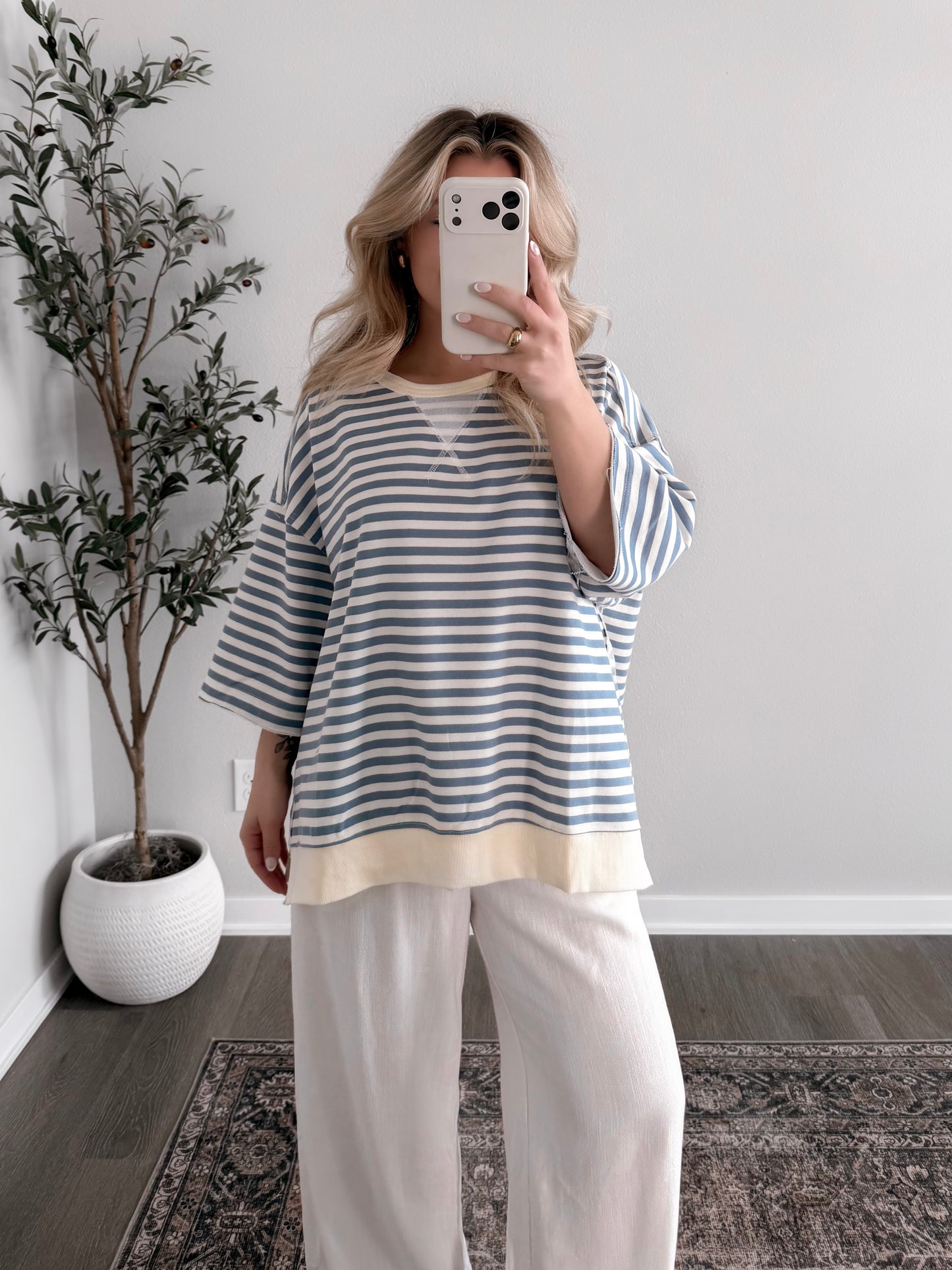 Sunny Blue Striped Pullover