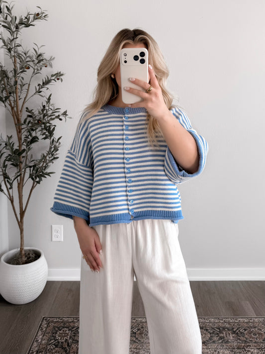 Daze Striped Knit Cardigan