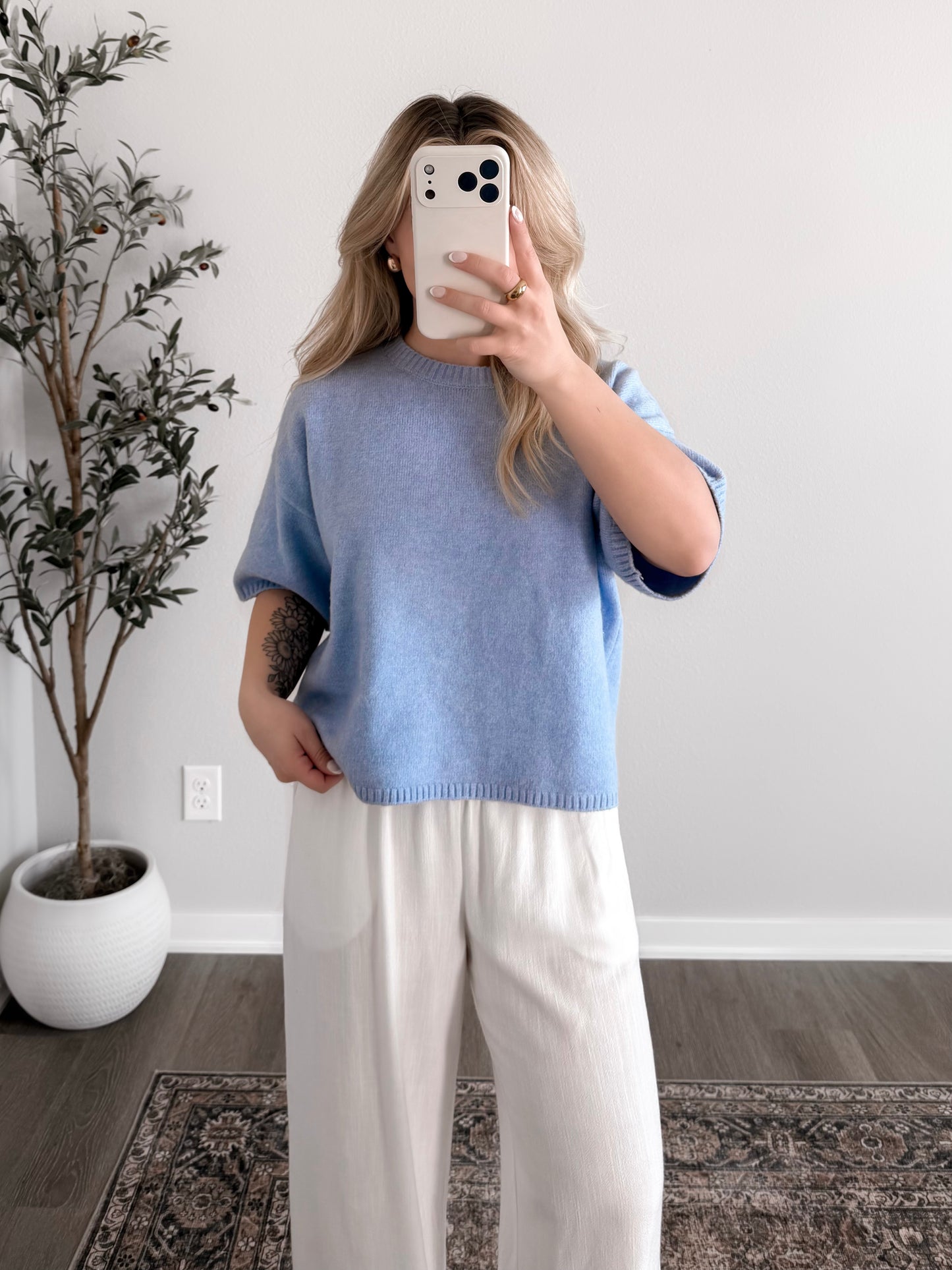 Spring Clouds Knit Sweater / Lt Blue