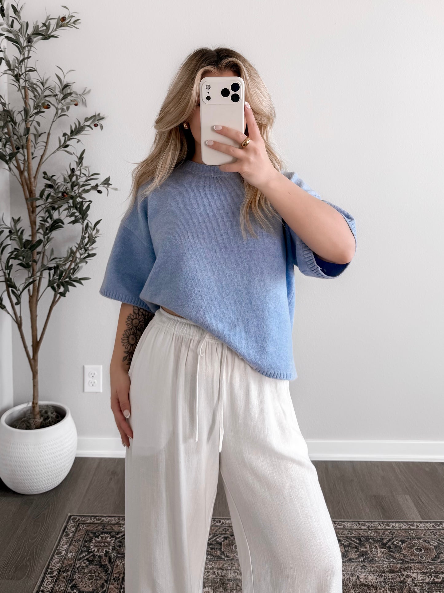 Spring Clouds Knit Sweater / Lt Blue