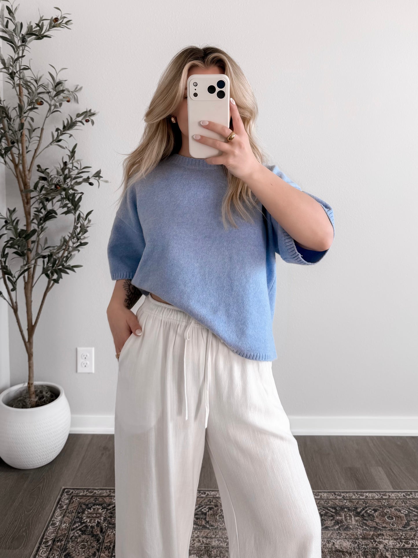 Spring Clouds Knit Sweater / Lt Blue