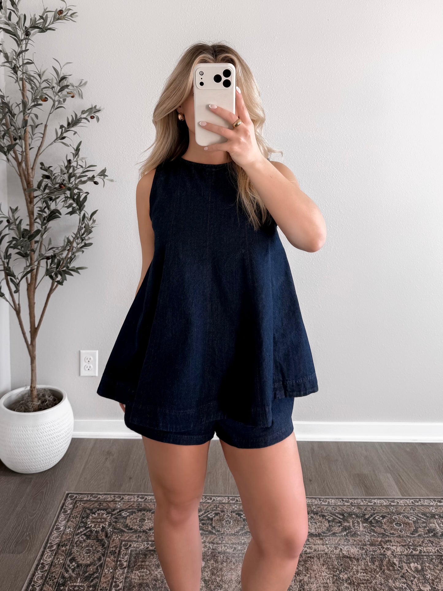 Seeing Denim Short Set