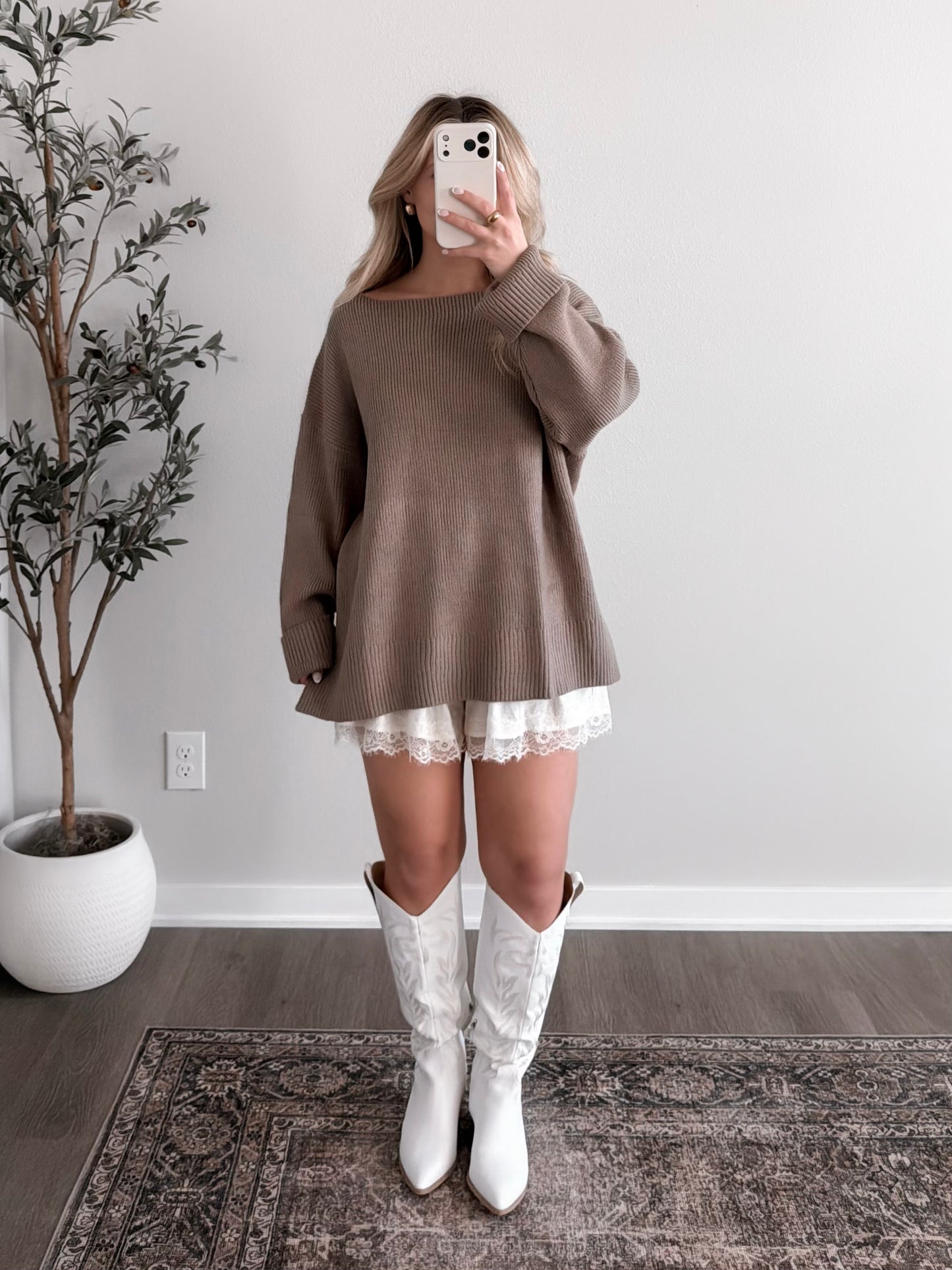 Café Date Ribbed Sweater