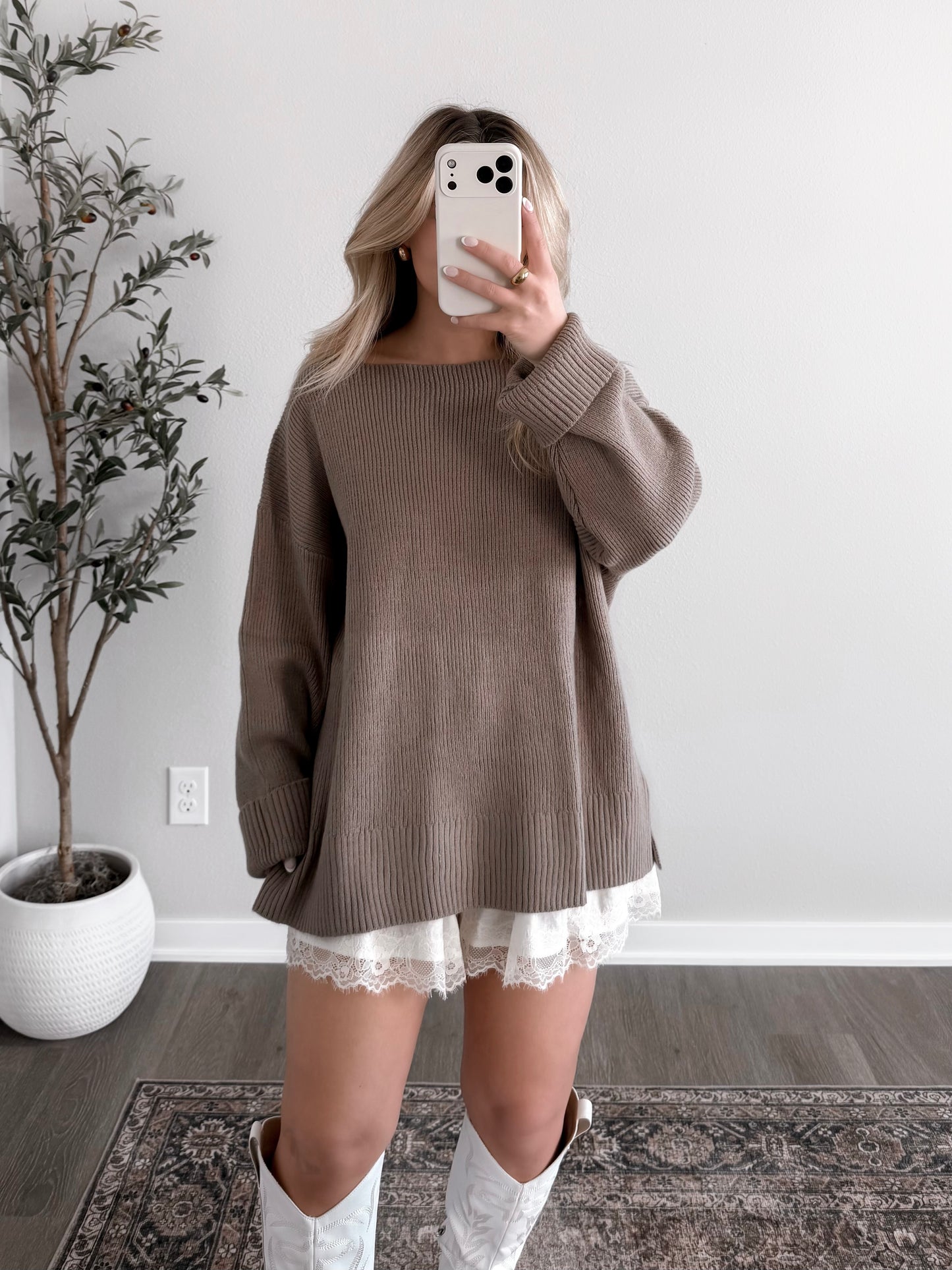 Café Date Ribbed Sweater