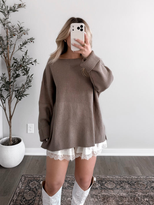 Café Date Ribbed Sweater