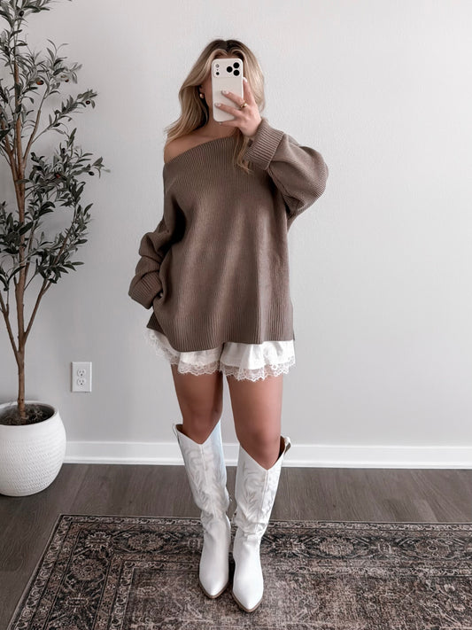 Café Date Ribbed Sweater