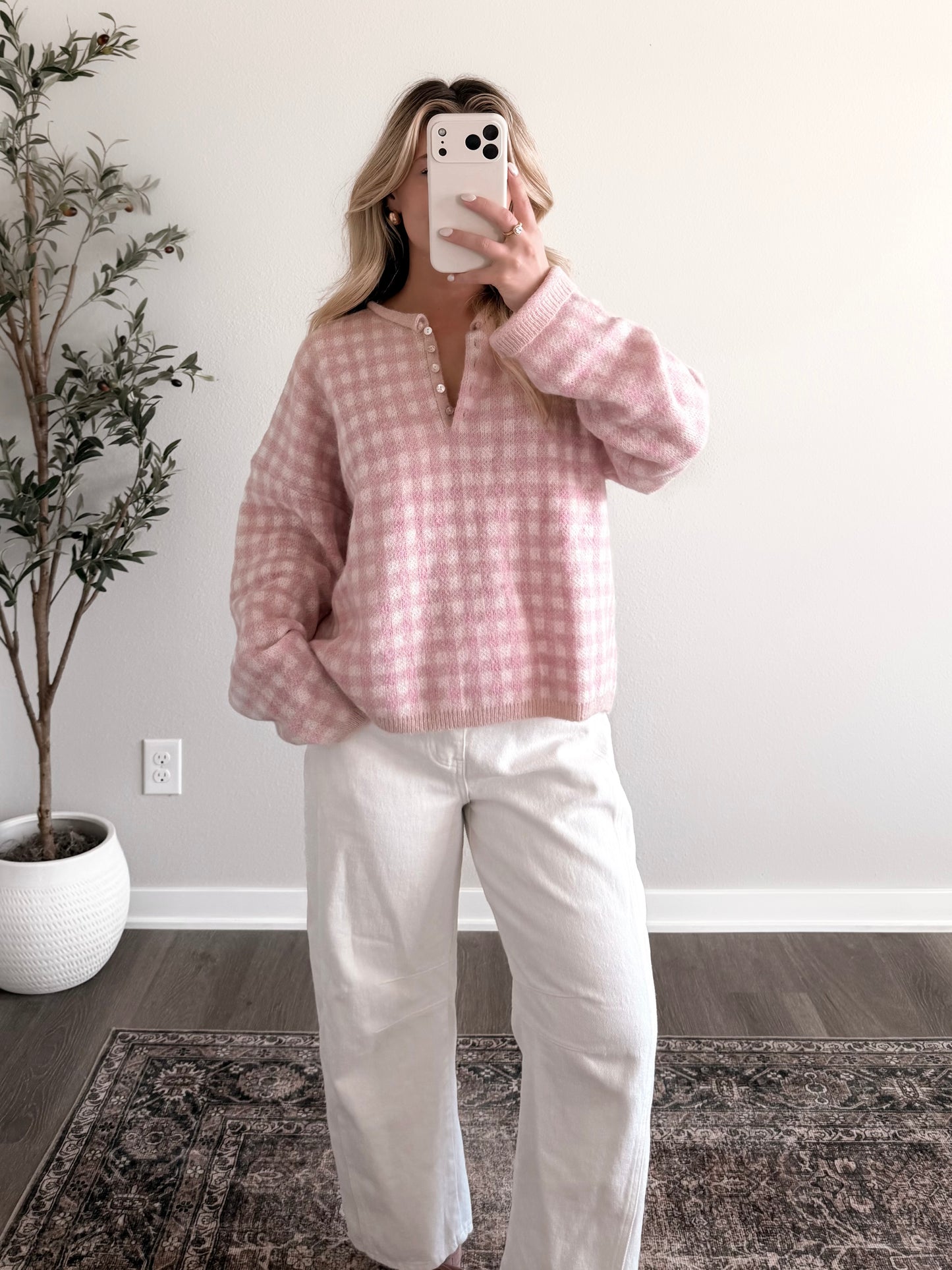 Strawberry Shortcake Gingham Sweater