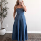 Bonnie Denim Wide Leg Crop Jumpsuit (Short Friendly)