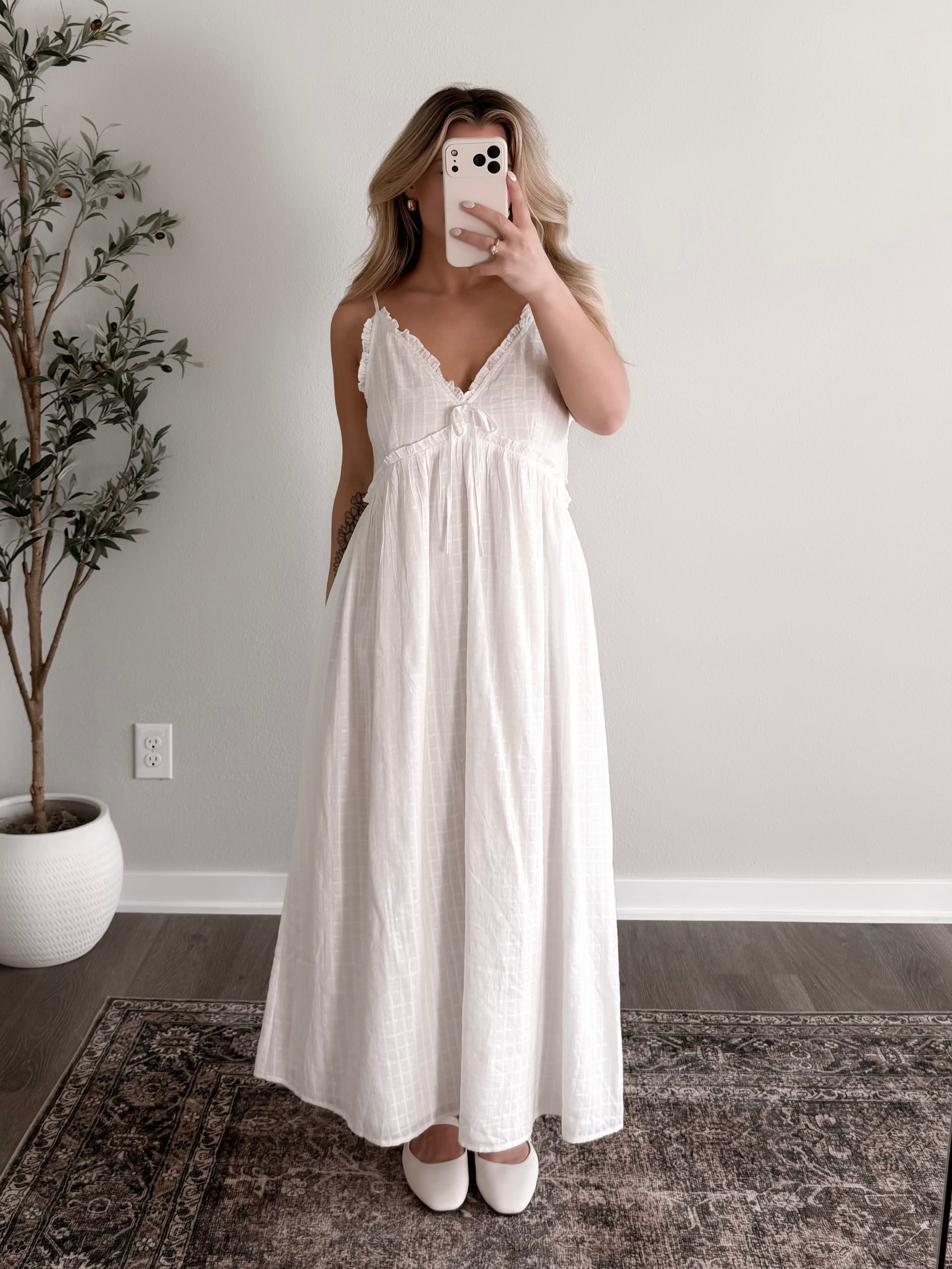 white midi dress sale Polished Midi Dress