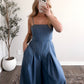 Bonnie Denim Wide Leg Crop Jumpsuit (Short Friendly)