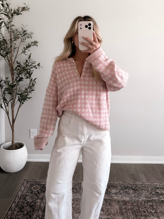 Strawberry Shortcake Gingham Sweater