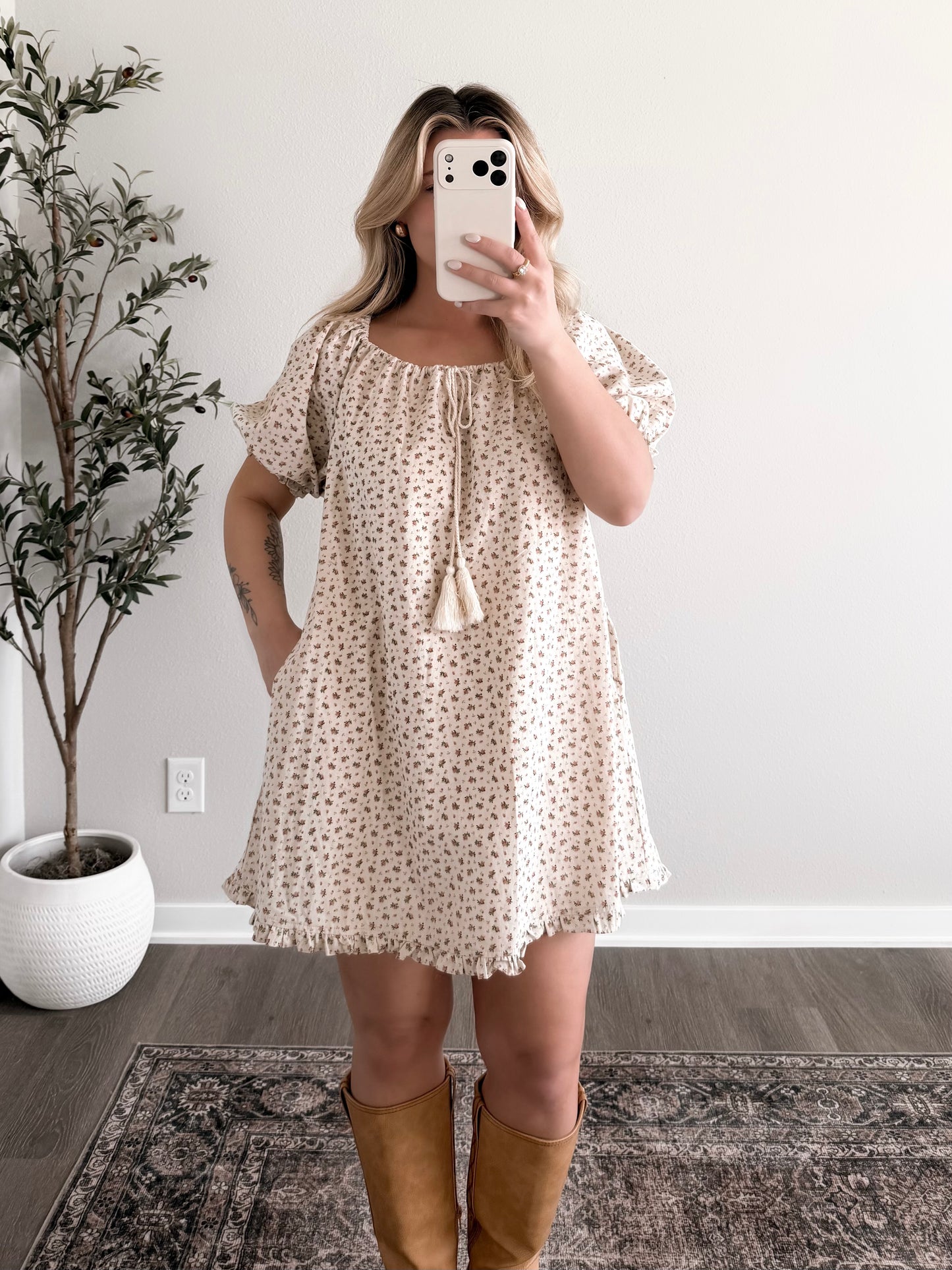 Raspberry Tart Floral Dress