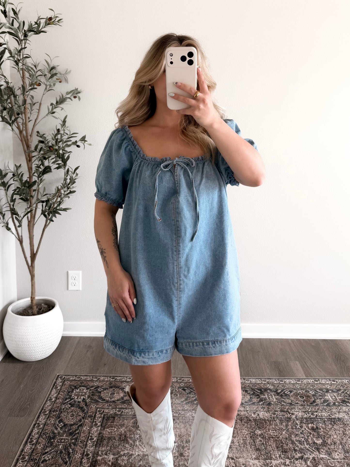 Blue Jean Babydoll Romper