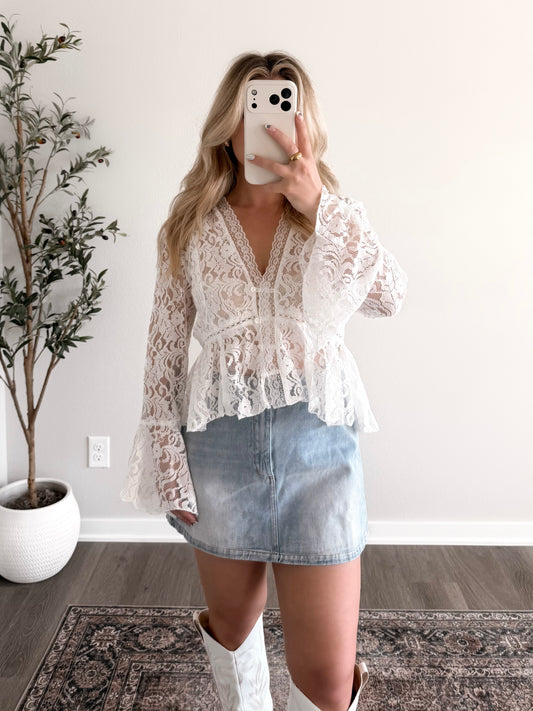 Brynn Lace Sheer Top