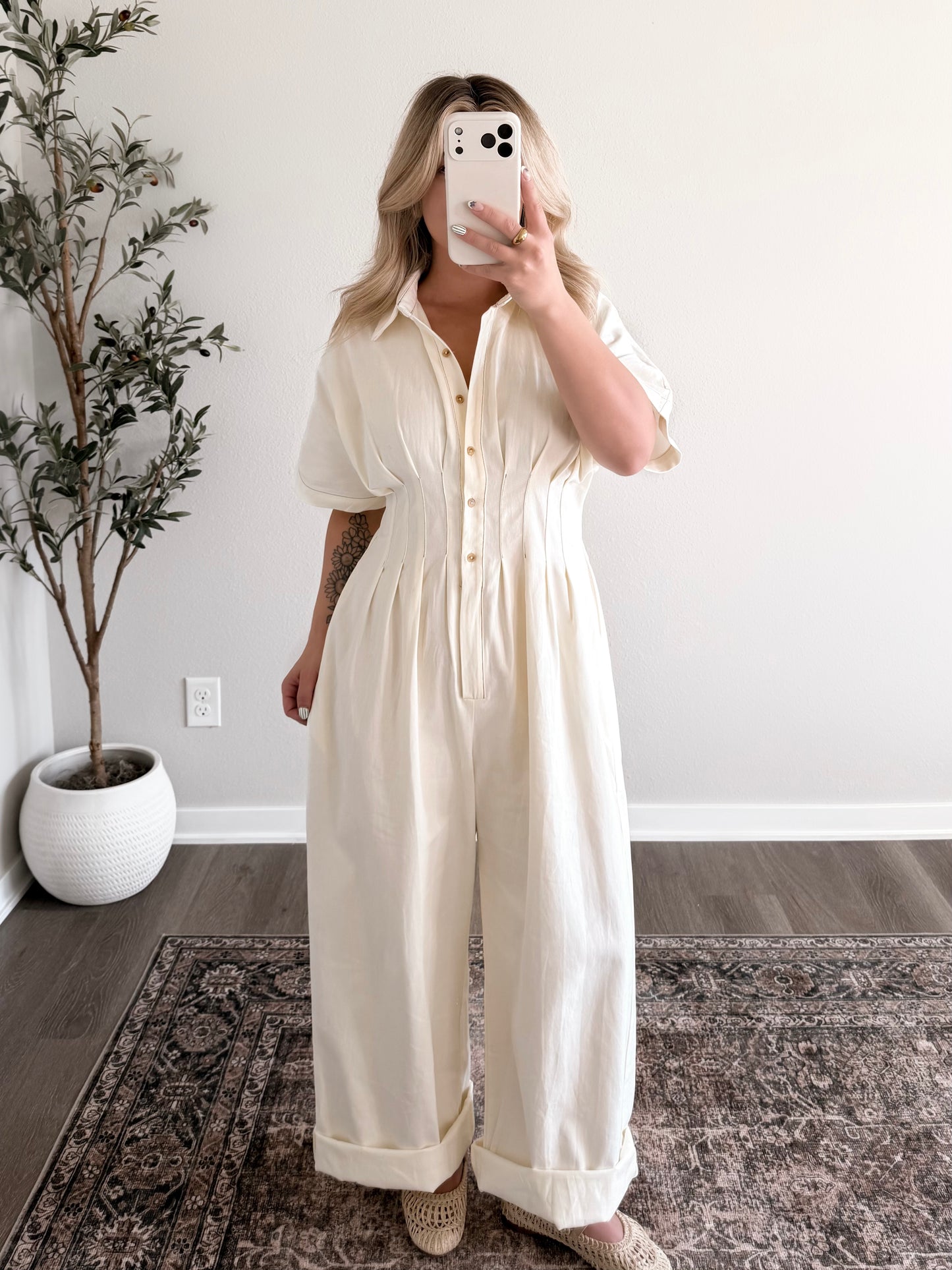 Coconut Cream Wide Leg Jumpsuit