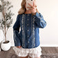 Saddle Line Stitch Denim Top