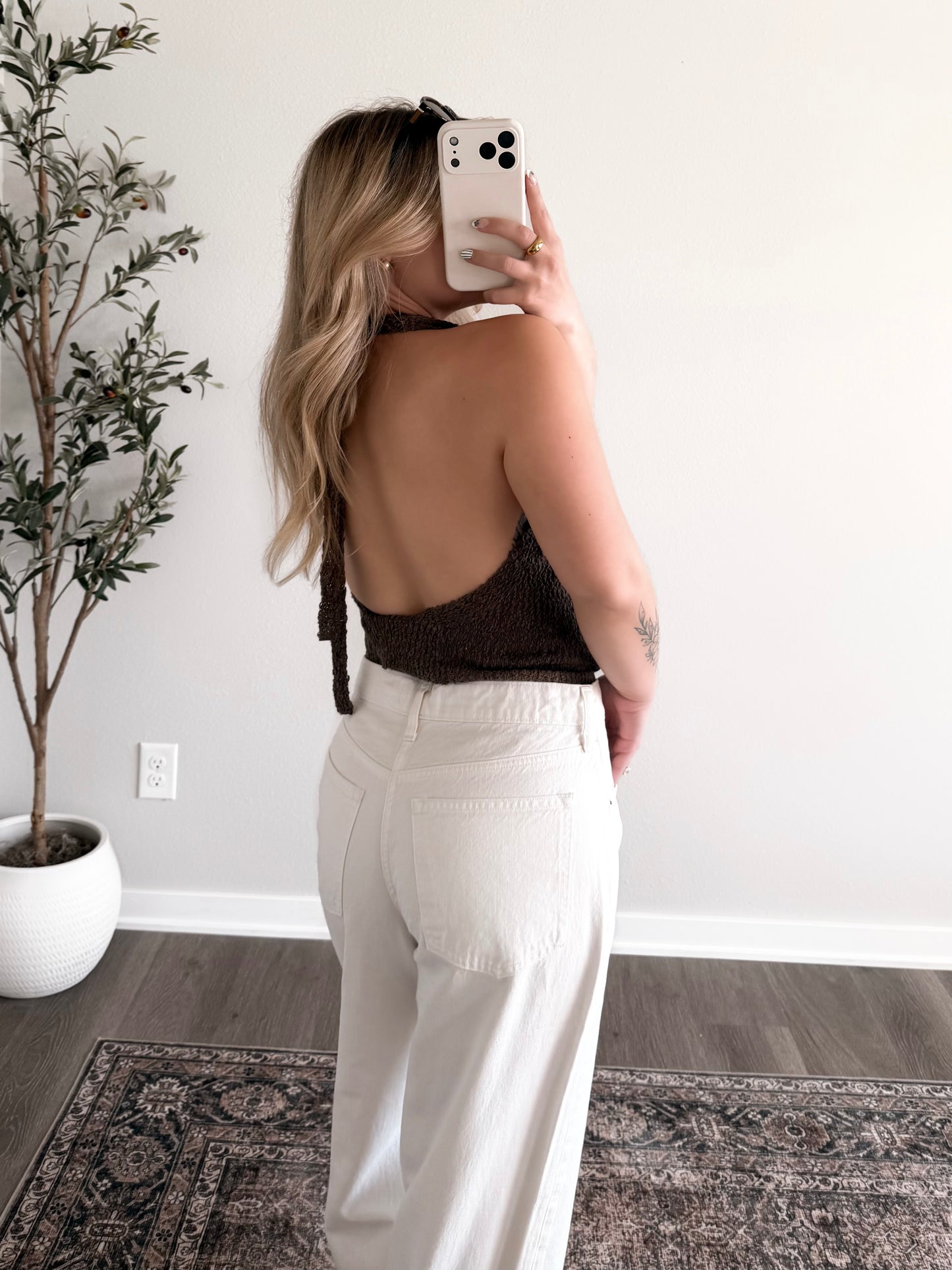 Sunkissed Cocoa Knit Halter Top