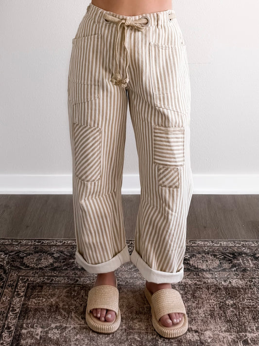 Sloane Striped Barrel Pant