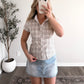 Texas Check Button Down Top