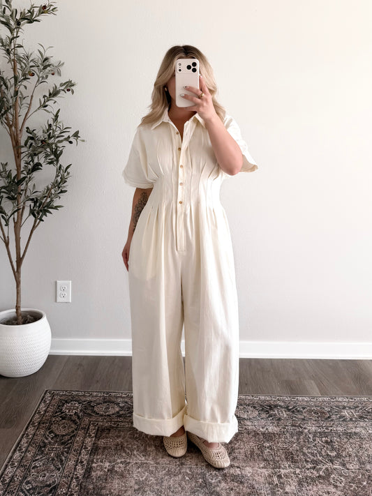 Coconut Cream Wide Leg Jumpsuit