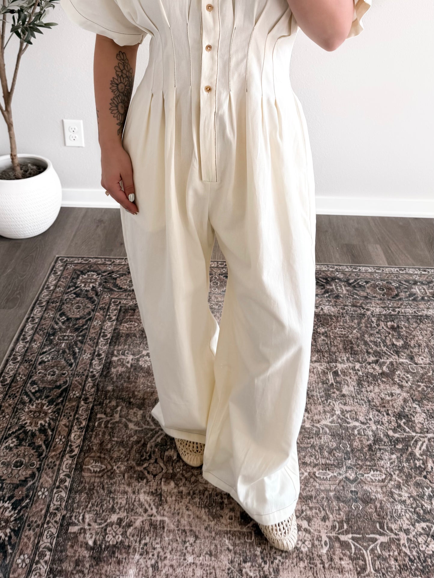 Coconut Cream Wide Leg Jumpsuit