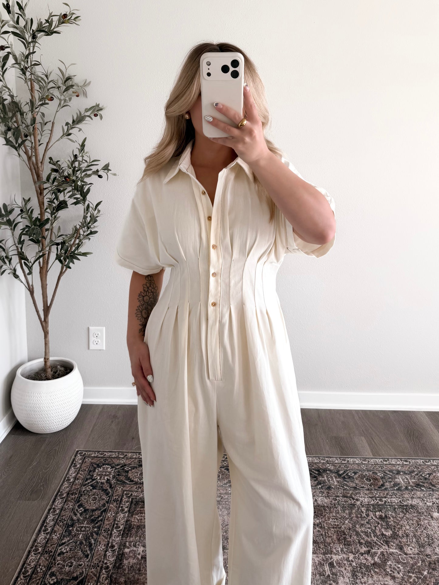 Coconut Cream Wide Leg Jumpsuit