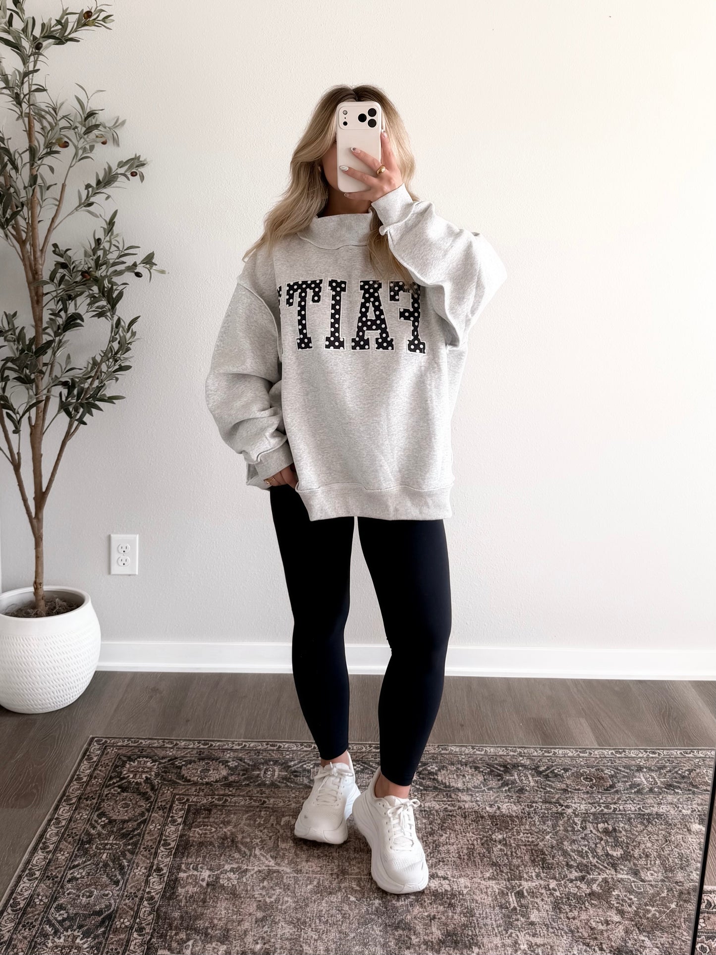"Faith" Oversized Mockneck Pullover