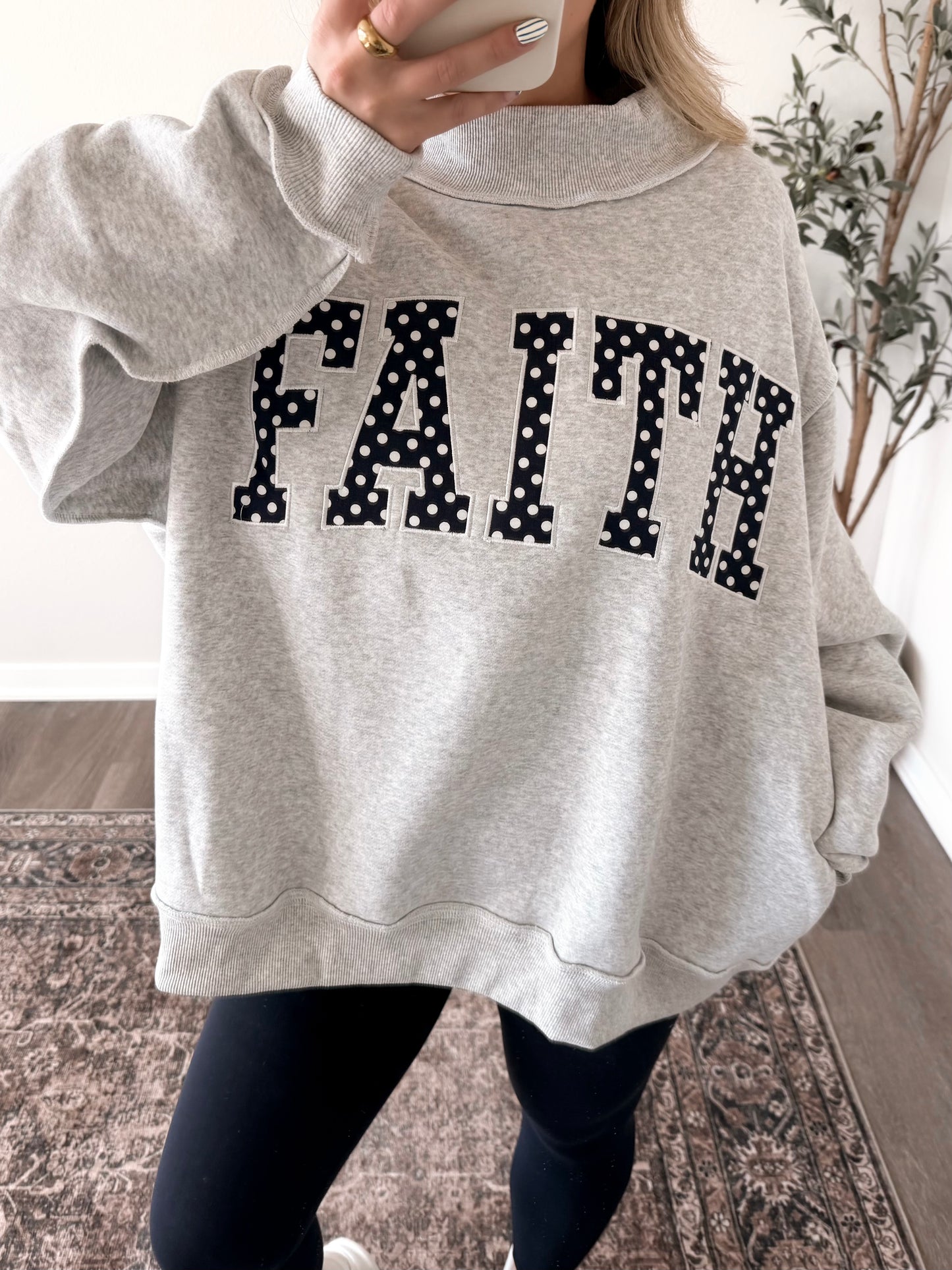 "Faith" Oversized Mockneck Pullover