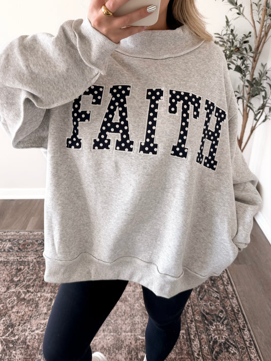 "Faith" Oversized Mockneck Pullover