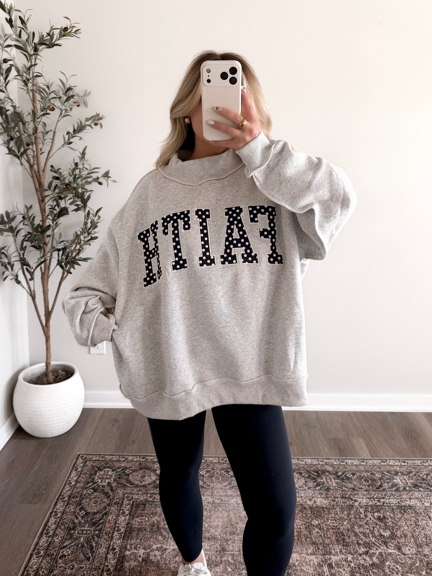 "Faith" Oversized Mockneck Pullover