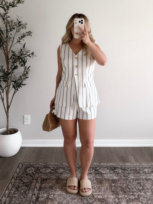 Langley Linen Stripe Set