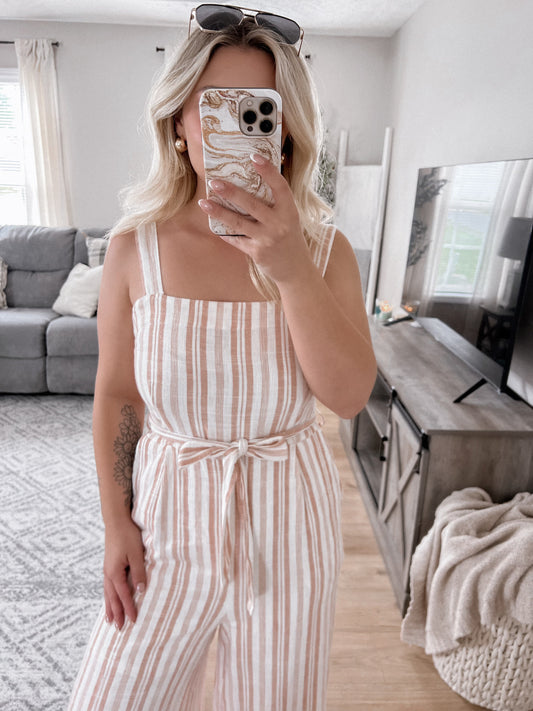 East Coast Striped Jumpsuit Final Sale